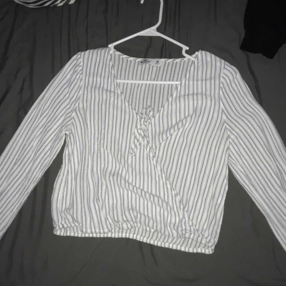 hollister tie blouse